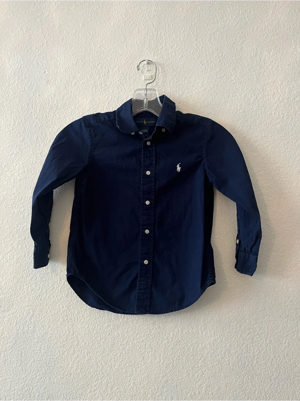 Polo Toddler  Boy Navy Blue Button Down Size 5T